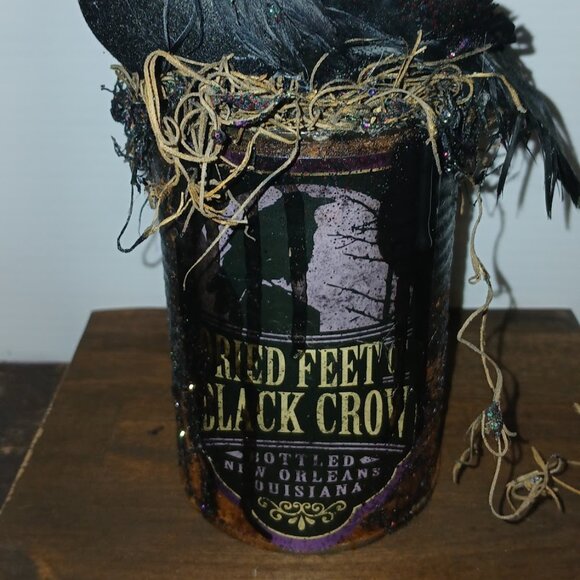 Witch Apothecary, Halloween bottle, altered art potion bottles, witchy decor - Picture 2 of 8